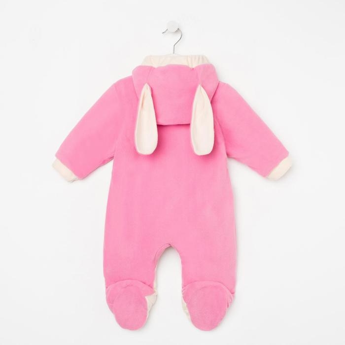 Комбинезон детский с ушками, цвет цвет розовый/принт, рост 62-68 см (20)