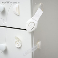 Набор блокираторов для дверей и ящиков, силикон, тканев, универсальные, 3 шт., цвет белый, Крошка Я Набор блокираторов для дверей и ящиков, силикон, тканев, универсальные, 3 шт., цвет белый, Крошка Я