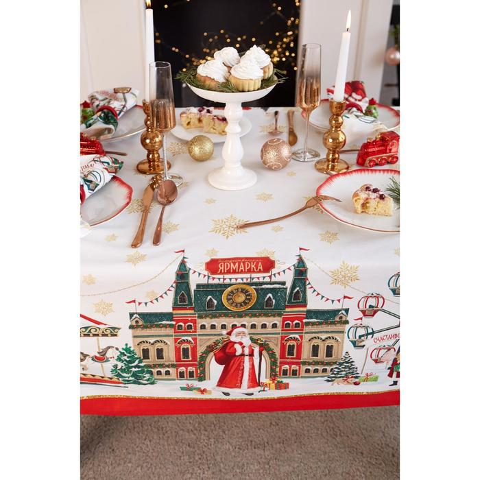 Набор столовый Этель "Новогодняя ярмарка" скатерть 150*110 +/-3см с ГМВО, салф.40х40см - 4шт
