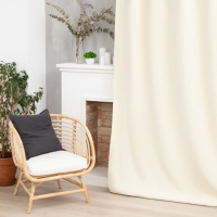 Штора портьерная Этель &laquo;Структурная&raquo;, цвет молочный, на шторной ленте, 270х300 см, 100% п/э