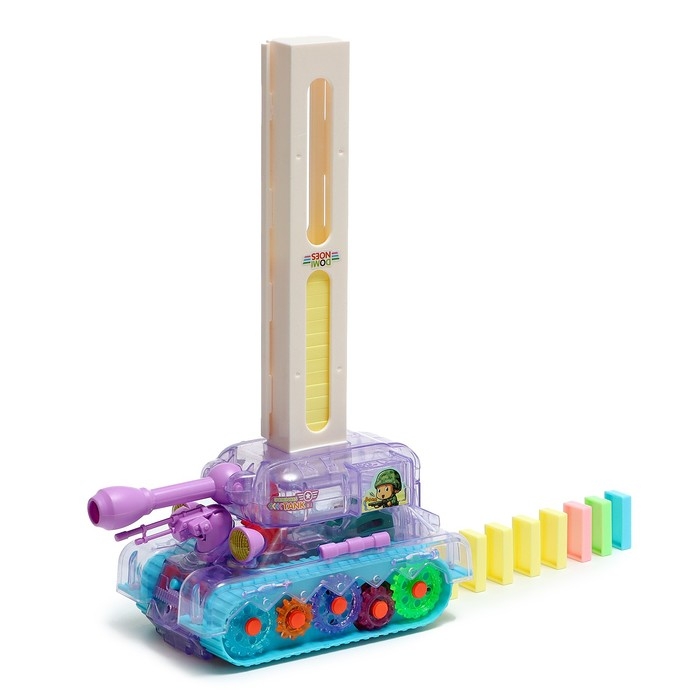 Танк &laquo;Домино&raquo;, работает от батареек, свет и звук, домино в комплекте