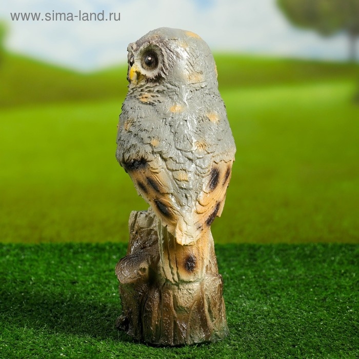 Садовая фигура Садовая фигура "Сова на пне" серая, 28см