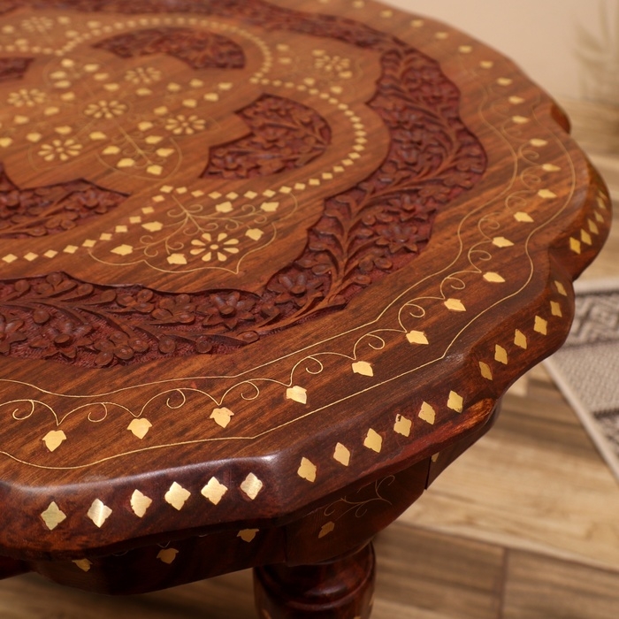 Стол резной "Круг" дерево 48х53х53см