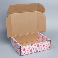 Коробка новогодняя складная &laquo;С новым годом&raquo;, белый, 27 х 21 х 9 см, Новый год