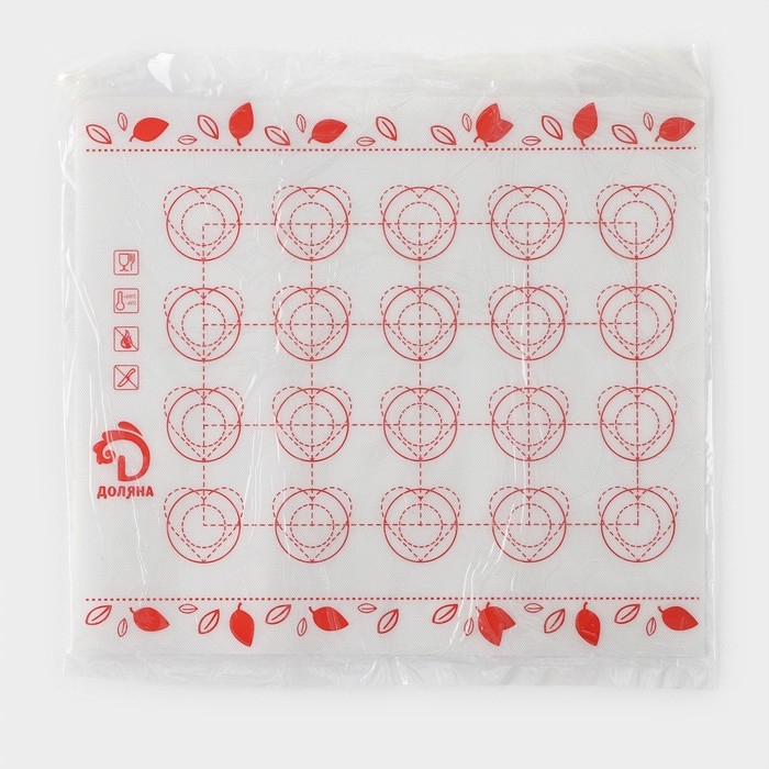 Армированный коврик для выпечки макаронс Доляна &laquo;Макарон&raquo;, силикон, 29,3&times;26 см