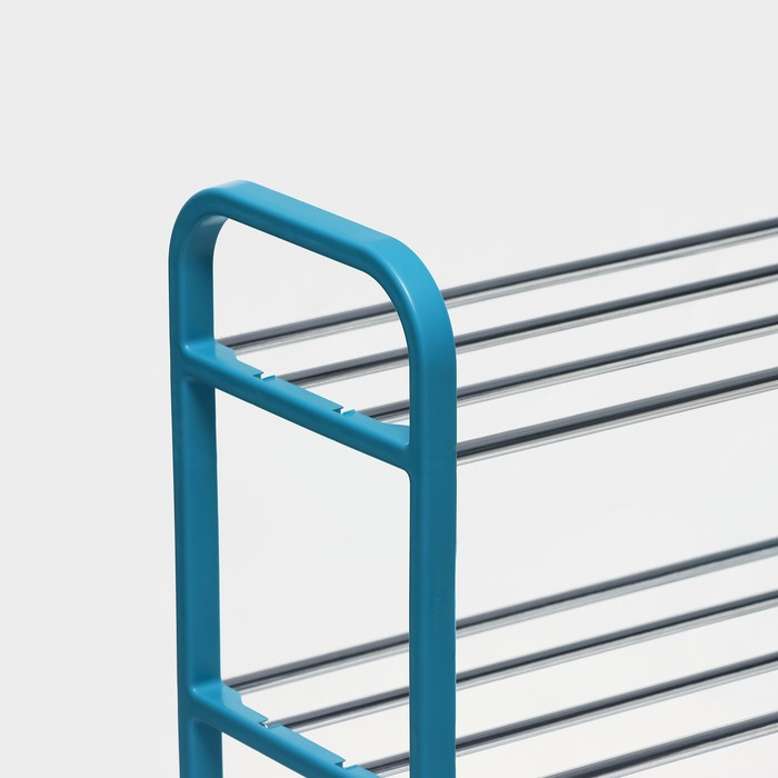 Обувница Доляна, 4 яруса, 50&times;19&times;59 см, цвет синий