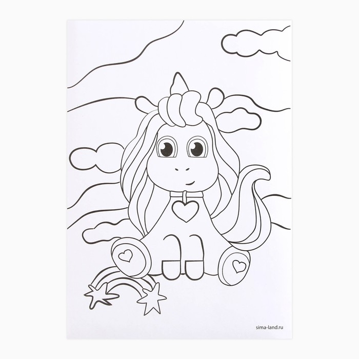Валяние из шерсти. Картина &laquo;Единорожка со звёздочками&raquo;, А5, набор для творчества