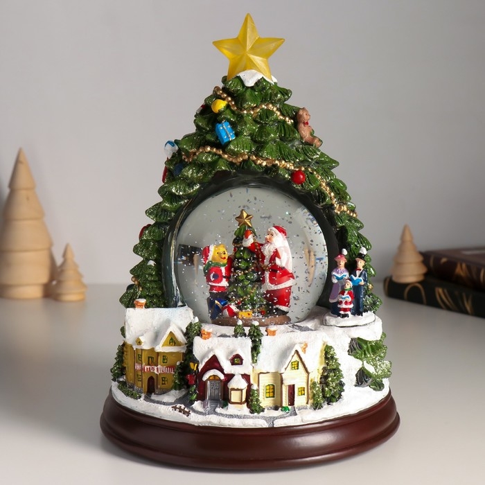 Сувенир полистоун водяной шар музыка, свет Сувенир полистоун водяной шар музыка, свет "Нарядим ёлочку" d=8,5 см 17х17х23,5 см