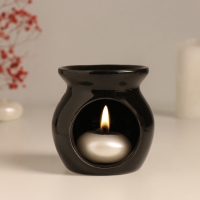 Аромалампа керамика "Стой! Пора поймать дзен" чёрная 7,2х7,2х7,8 см Аромалампа керамика "Стой! Пора поймать дзен" чёрная 7,2х7,2х7,8 см