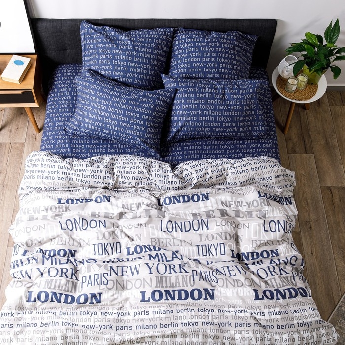 Постельное бельё 1,5сп Ночь Нежна &laquo;Милан&raquo;, 145х215 см, 145х215 см, 70х70 см 2шт, бязь, хлопок, 120 гр