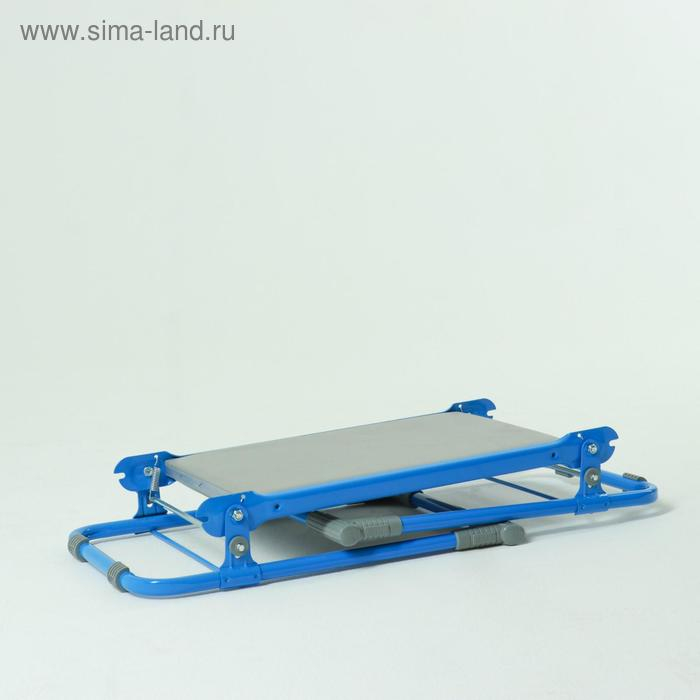 Скамейка-перевёртыш садовая 56х30х42,5 см, голубая, макс.нагрузка 100 кг, с мягким сиденьем