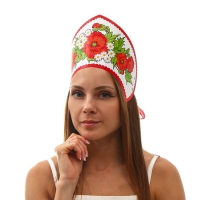Кокошник &laquo;Маки в ромашках&raquo;, бумага