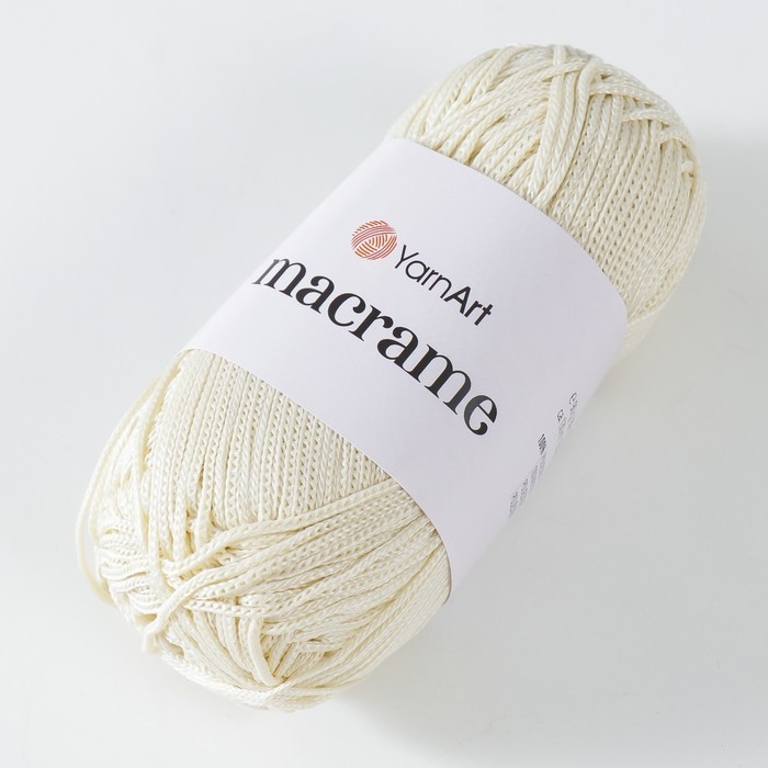 Пряжа Пряжа "Macrame Макраме" 100% полиэстер 130м/90гр (137 молочный)