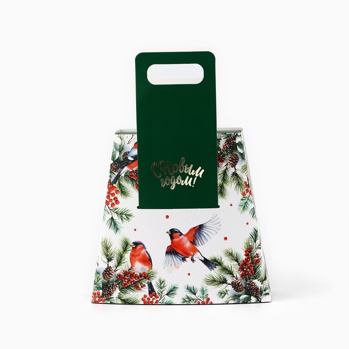 Коробка новогодняя складная с ручками &laquo;Снегири&raquo; 23 х 8 х 32 см, Новый год