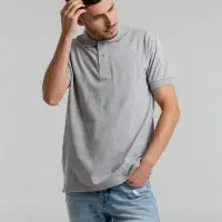 Рубашка поло мужская Virma Premium, серый меланж, размер 4XL