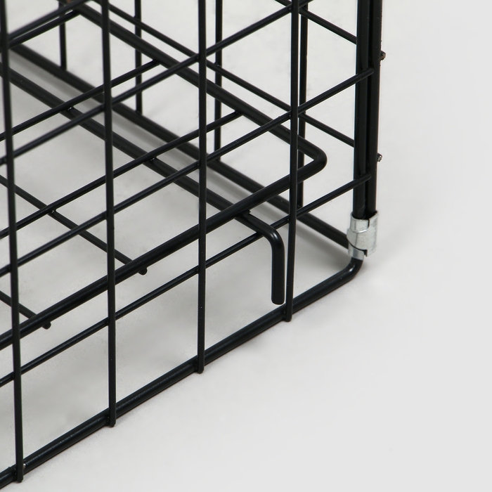 Корзина-накопитель складная, на колесах, 1 полка, 40&times;40&times;80 см, цвет чёрный