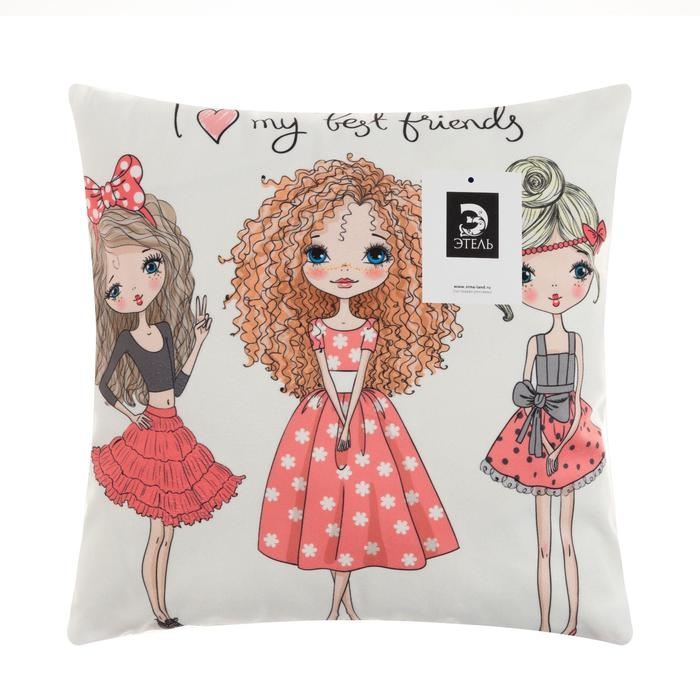 Наволочка декоративная Этель Девичьи истории&raquo;Подружки&raquo; 40х40 см, велюр