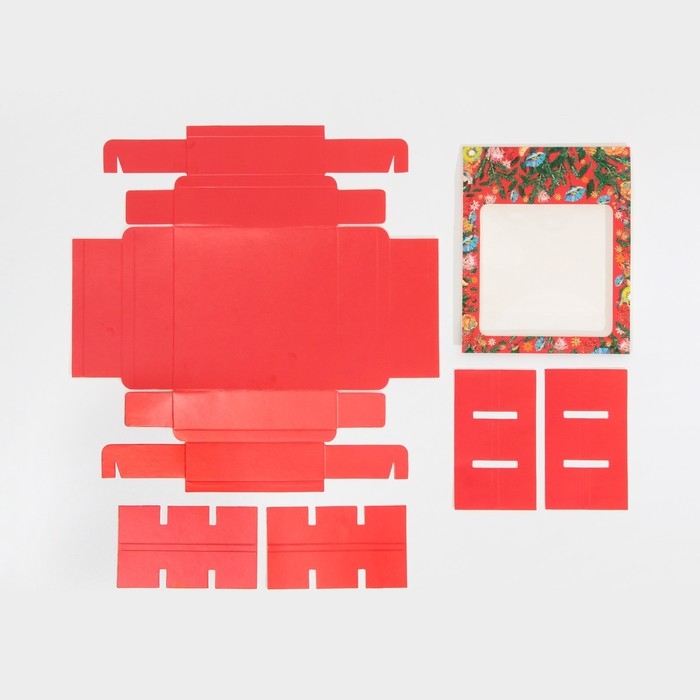 Коробка под 9 конфет с ячейками &laquo;Яркий новый год&raquo; 14,5 х 14,5 х 3,5 см, Новый год