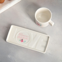 День матери. Подарочный набор керамический &laquo;Мир начинается с мамы&raquo;: кружка 150 мл, блюдце 17.5х8 см