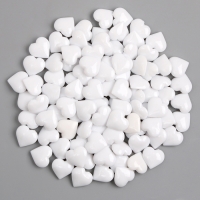 Сердечки пластиковые декоративные, набор 100 шт., размер 1 шт. &mdash; 2 &times; 2 см, цвет белый