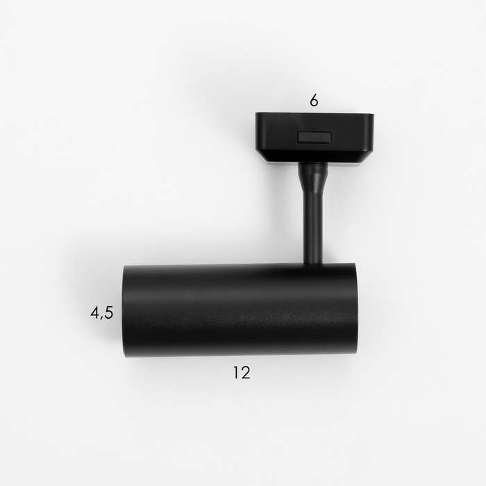 Светильник трековый SLIM Светильник трековый SLIM "Цилиндр" LED 12Вт 3000K-6000К 48V CRI90 черный 4,5х11,3х13,4см