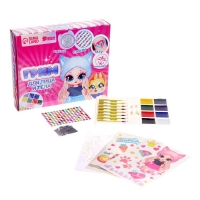 Грим для лица и тела, 8 карандашей, 8 цветов + 2 аппликатора, тату, трафареты &laquo;Модница&raquo;