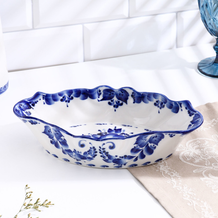 Сухарница &laquo;Завиток&raquo;, 16&times;30&times;6 см, гжель