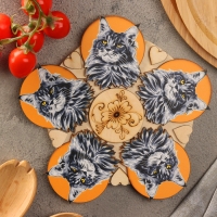 Подставка под горячее "Мейн-кун", D=20, можжевельник Подставка под горячее "Мейн-кун", D=20, можжевельник