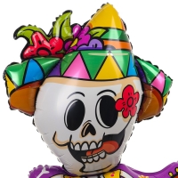 Шар фольгированный 49" «Скелет музыкант», на подставке Шар фольгированный 49" «Скелет музыкант», на подставке