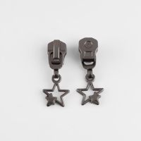 Бегунок автоматический для металлической молнии, №5, декоративный «Звёзды», 10 шт, цвет чёрный никель Бегунок автоматический для металлической молнии, №5, декоративный «Звёзды», 10 шт, цвет чёрный никель