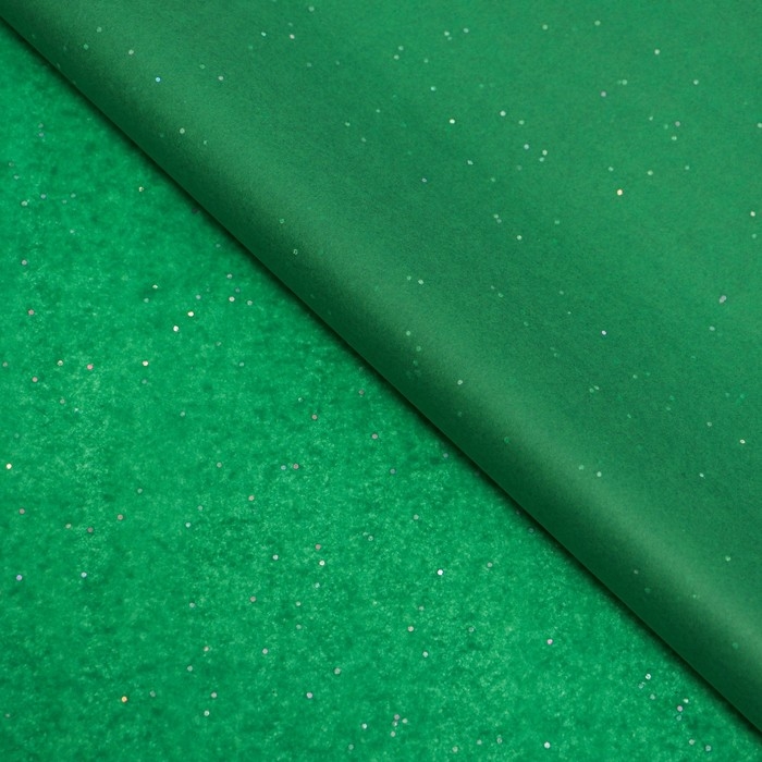 Бумага упаковочная тишью, Бумага упаковочная тишью, "Конфетти", тёмно-зелёный, 50см х 10 м