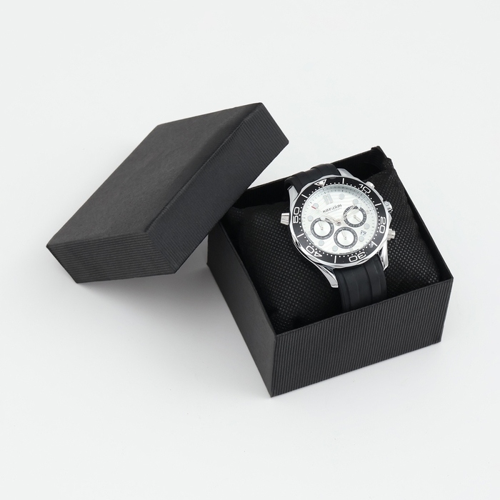 Часы наручные мужские, с календарем, подсветкой, хронографом, d-4.3 см, черные Часы наручные мужские, с календарем, подсветкой, хронографом, d-4.3 см, черные