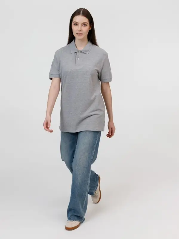 Рубашка поло унисекс Pacific, серый меланж, размер XL