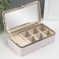 Шкатулка кожзам для украшений "Мелкая рябь" бледно розовая 10х18х6 см Шкатулка кожзам для украшений "Мелкая рябь" бледно розовая 10х18х6 см