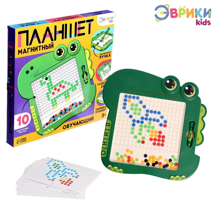 Магнитный планшет для рисования &laquo;Динозаврик&raquo;, мозаика, 10 карточек