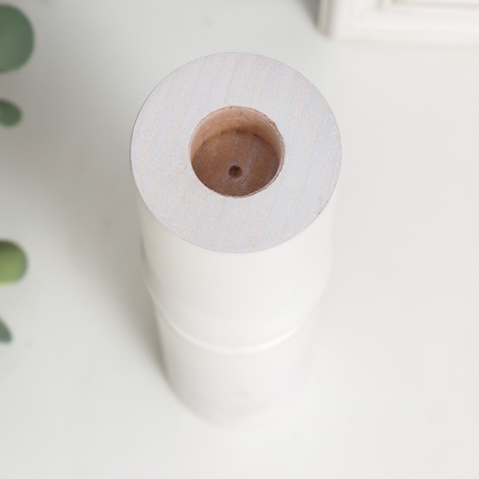 Подсвечник дерево Подсвечник дерево "Норд" белый 24,5х5,5х5,5 см