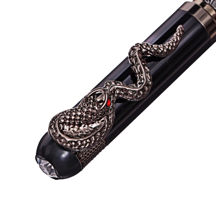 Ручка подарочная шариковая в кожзам футляре поворотная Змея корпус бронза Ручка подарочная шариковая в кожзам футляре поворотная Змея корпус бронза