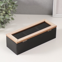 Шкатулка дерево с делениями "Домик" чёрная 23,7х9,5х7,5 см Шкатулка дерево с делениями "Домик" чёрная 23,7х9,5х7,5 см