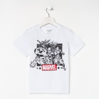 Футболка детская Мстители, рост 110-116, белый Футболка детская Мстители, рост 110-116, белый