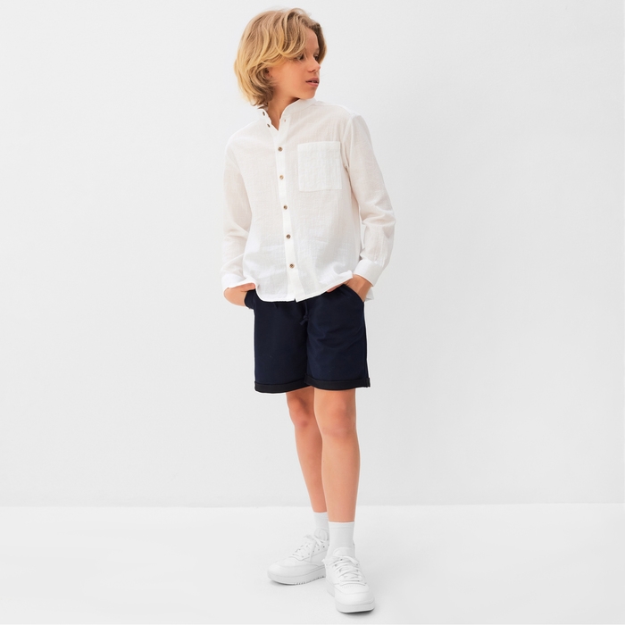 Рубашка для мальчика MINAKU цвет белый, рост 98 см