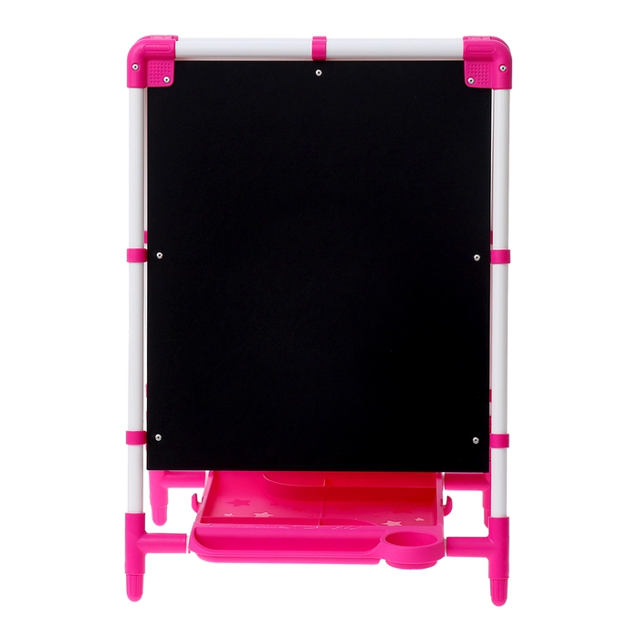 Мольберт детский двусторонний &laquo;Доска знаний&raquo;, регулируется по высоте, + учебные принадлежности, цвет розовый