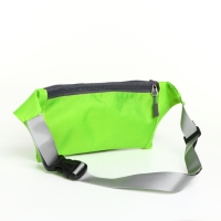 Сумка поясная на молнии, 2 наружных кармана, цвет зелёный
