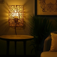 Светильник настенный из ротанга "Нить Ариадны" 1х120Вт, Е27, 16х10х23 см Светильник настенный из ротанга "Нить Ариадны" 1х120Вт, Е27, 16х10х23 см