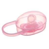 Соска - пустышка силиконовая ортодонтическая, от 3 мес., с колпачком, в контейнере, цвет розовый Соска - пустышка силиконовая ортодонтическая, от 3 мес., с колпачком, в контейнере, цвет розовый