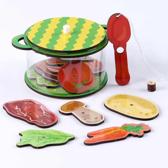 Разивающая игра сортер «Кастрюля с овощным супом» Разивающая игра сортер «Кастрюля с овощным супом»