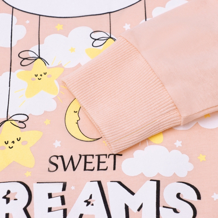 Пижама для девочки (футболка и брюки), цвет персиковый, рост 98 см