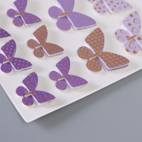 Наклейка интерьерная PVC "Рой бабочек" сиреневая 26х15,5 см