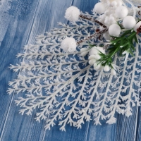 Декор "Зимнее очарование" яблоко ягоды кружево в белом, 22 см