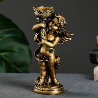 Подсвечник "Ангелочек" в правой руке, золото, 14х8х22 см, для свечи d=4 см Подсвечник "Ангелочек" в правой руке, золото, 14х8х22 см, для свечи d=4 см