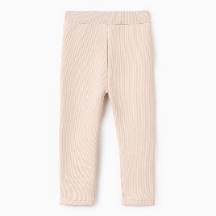 Леггинсы для девочки на флисе Collorista, цвет молочный, рост 116 см